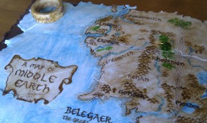 cake middle earth map lotr